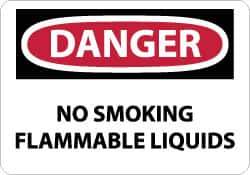 NMC - "Danger - No Smoking - Flammable Liquids", 10" Long x 14" Wide, Rigid Plastic Safety Sign - Rectangle, 0.05" Thick, Use for Accident Prevention - Exact Tool & Supply