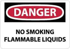 NMC - "Danger - No Smoking - Flammable Liquids", 10" Long x 14" Wide, Rigid Plastic Safety Sign - Rectangle, 0.05" Thick, Use for Accident Prevention - Exact Tool & Supply