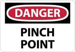NMC - "Danger - Pinch Point", 10" Long x 14" Wide, Rigid Plastic Safety Sign - Rectangle, 0.05" Thick, Use for Accident Prevention - Exact Tool & Supply