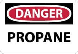 NMC - "Danger - Propane", 10" Long x 14" Wide, Rigid Plastic Safety Sign - Rectangle, 0.05" Thick, Use for Hazardous Materials - Exact Tool & Supply