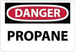 NMC - "Danger - Propane", 10" Long x 14" Wide, Rigid Plastic Safety Sign - Rectangle, 0.05" Thick, Use for Hazardous Materials - Exact Tool & Supply