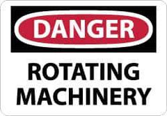 NMC - "Danger - Rotating Machinery", 10" Long x 14" Wide, Rigid Plastic Safety Sign - Rectangle, 0.05" Thick, Use for Accident Prevention - Exact Tool & Supply