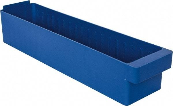Quantum Storage - 23-7/8" Deep, Blue High-Impact Polystyrene Drawer Bin - 4-5/8" High x 5-9/16" Wide x 23-7/8" Long - Exact Tool & Supply