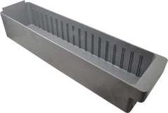 Quantum Storage - 23-7/8" Deep, Gray High-Impact Polystyrene Drawer Bin - 4-5/8" High x 5-9/16" Wide x 23-7/8" Long - Exact Tool & Supply