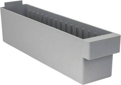 Quantum Storage - 17-5/8" Deep, Gray High-Impact Polystyrene Drawer Bin - 4-5/8" High x 3-3/4" Wide x 17-5/8" Long - Exact Tool & Supply