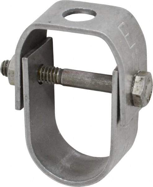 Empire - 3/4" Pipe, 3/8" Rod, Carbon Steel Adjustable Clevis Hanger - Black - Exact Tool & Supply