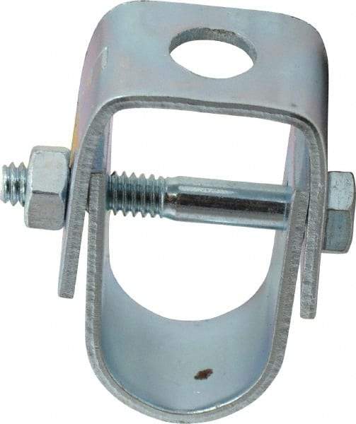 Empire - 1/2" Pipe, 3/8" Rod, Carbon Steel Adjustable Clevis Hanger - Electro Galvanized - Exact Tool & Supply