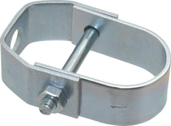 Empire - 1" Pipe, 3/8" Rod, Carbon Steel Adjustable Clevis Hanger - Electro Galvanized - Exact Tool & Supply