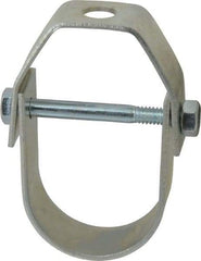 Empire - 1-1/4" Pipe, 3/8" Rod, Carbon Steel Adjustable Clevis Hanger - Electro Galvanized - Exact Tool & Supply