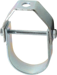 Empire - 1-1/2" Pipe, 3/8" Rod, Carbon Steel Adjustable Clevis Hanger - Electro Galvanized - Exact Tool & Supply