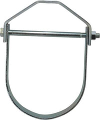 Empire - 6" Pipe, 3/4" Rod, Carbon Steel Adjustable Clevis Hanger - Electro Galvanized - Exact Tool & Supply