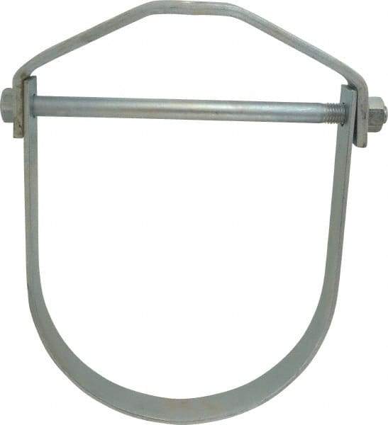 Empire - 10" Pipe, 7/8" Rod, Carbon Steel Adjustable Clevis Hanger - Electro Galvanized - Exact Tool & Supply