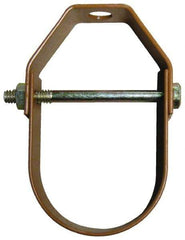 Empire - 1-1/4" Pipe, 3/8" Rod, Carbon Steel Adjustable Clevis Hanger - Copper Plated - Exact Tool & Supply