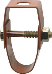 Empire - 1/2" Pipe, 3/8" Rod, Carbon Steel Adjustable Clevis Hanger - Copper Plated - Exact Tool & Supply