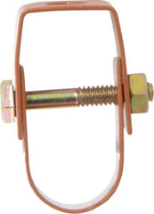 Empire - 3/4" Pipe, 3/8" Rod, Carbon Steel Adjustable Clevis Hanger - Copper Plated - Exact Tool & Supply
