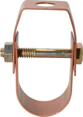 Empire - 1" Pipe, 3/8" Rod, Carbon Steel Adjustable Clevis Hanger - Copper Plated - Exact Tool & Supply