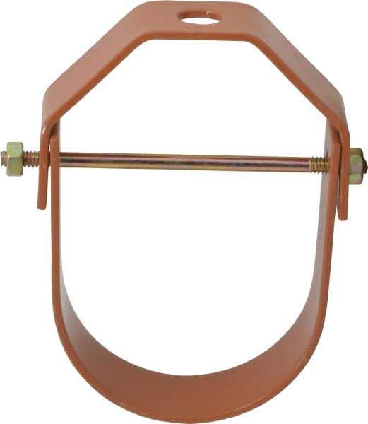 Empire - 3" Pipe, 1/2" Rod, Carbon Steel Adjustable Clevis Hanger - Copper Plated - Exact Tool & Supply