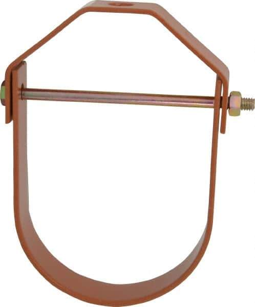Empire - 4" Pipe, 5/8" Rod, Carbon Steel Adjustable Clevis Hanger - Copper Plated - Exact Tool & Supply