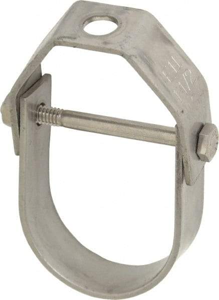 Empire - 1-1/2" Pipe, 3/8" Rod, Grade 304 Stainless Steel Adjustable Clevis Hanger - Exact Tool & Supply