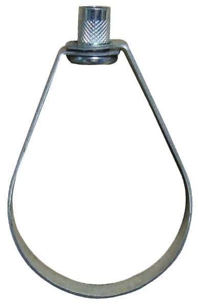 Empire - 3-1/2" Pipe, 1/2" Rod, Carbon Steel Emlok Swivel Ring Hanger - Pre-Galvanized, 600 Lb Capacity - Exact Tool & Supply