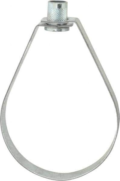 Empire - 4" Pipe, 5/8" Rod, Carbon Steel Emlok Swivel Ring Hanger - Pre-Galvanized, 1,250 Lb Capacity - Exact Tool & Supply