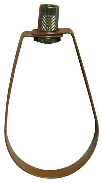 Empire - 1-1/4" Pipe, 3/8" Rod, Carbon Steel Emlok Swivel Ring Hanger - Copper Plated, 600 Lb Capacity - Exact Tool & Supply