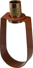 Empire - 1" Pipe, 3/8" Rod, Carbon Steel Emlok Swivel Ring Hanger - Copper Plated, 600 Lb Capacity - Exact Tool & Supply