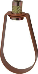 Empire - 1-1/2" Pipe, 3/8" Rod, Carbon Steel Emlok Swivel Ring Hanger - Copper Plated, 600 Lb Capacity - Exact Tool & Supply