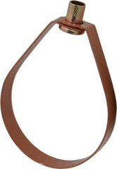 Empire - 4" Pipe, 5/8" Rod, Carbon Steel Emlok Swivel Ring Hanger - Copper Plated, 1,250 Lb Capacity - Exact Tool & Supply