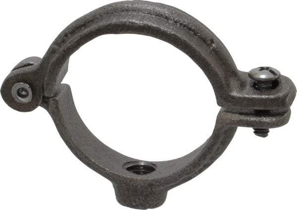 Empire - 1-1/4" Pipe, 3/8" Rod, Malleable Iron Split Ring Hanger - Black, 180 Lb Capacity - Exact Tool & Supply