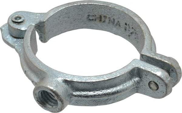 Empire - 1-1/2" Pipe, 3/8" Rod, Malleable Iron Split Ring Hanger - Electro Galvanized, 180 Lb Capacity - Exact Tool & Supply