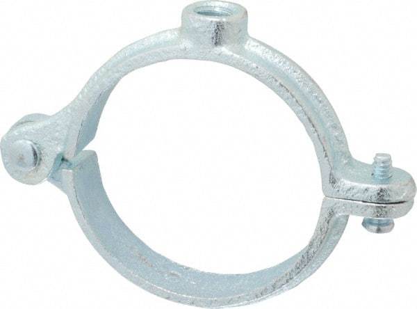 Empire - 2" Pipe, 3/8" Rod, Malleable Iron Split Ring Hanger - Electro Galvanized, 180 Lb Capacity - Exact Tool & Supply