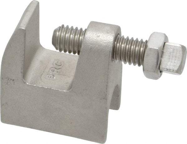 Empire - 3/4" Max Flange Thickness, 3/8" Rod Top Beam Clamp - 350 Lb Capacity, 304 Stainless Steel - Exact Tool & Supply
