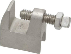 Empire - 3/4" Max Flange Thickness, 3/8" Rod Top Beam Clamp - 350 Lb Capacity, 304 Stainless Steel - Exact Tool & Supply