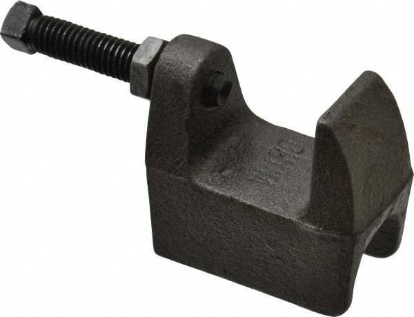 Empire - 1-1/4" Max Flange Thickness, 5/8" Rod Wide Jaw Top Beam Clamp - 800 Lb Capacity, Ductile Iron - Exact Tool & Supply