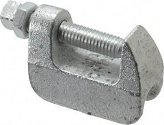 Empire - 1-1/4" Max Flange Thickness, 1/2" Rod Wide Jaw Top Beam Clamp - 500 Lb Capacity, Ductile Iron - Exact Tool & Supply