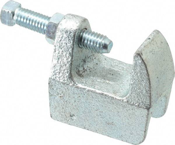 Empire - 1-1/4" Max Flange Thickness, 5/8" Rod Wide Jaw Top Beam Clamp - 800 Lb Capacity, Ductile Iron - Exact Tool & Supply
