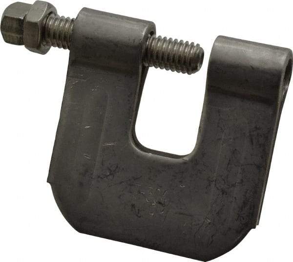 Empire - 3/4" Max Flange Thickness, 3/8" Rod C-Clamp with Locknut - 400 Lb Capacity, 304 Stainless Steel - Exact Tool & Supply