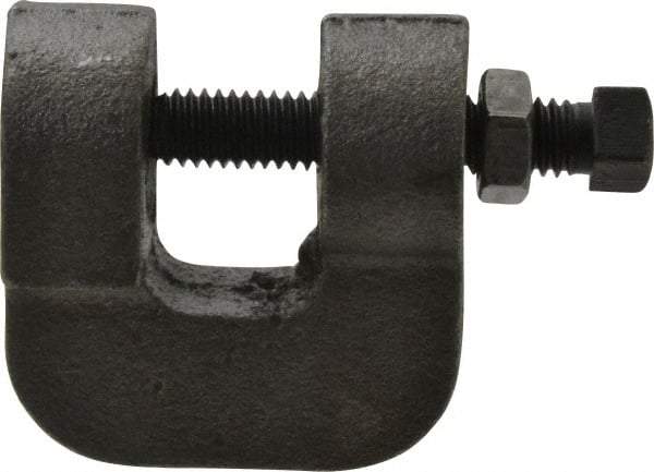 Empire - 3/4" Max Flange Thickness, 3/4" Rod C-Clamp with Locknut - 630 Lb Capacity, Ductile Iron - Exact Tool & Supply