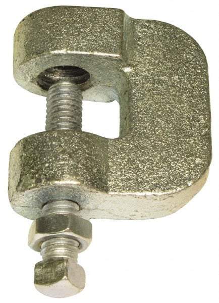 Empire - 3/4" Max Flange Thickness, 5/8" Rod C-Clamp with Locknut - 550 Lb Capacity, Ductile Iron - Exact Tool & Supply
