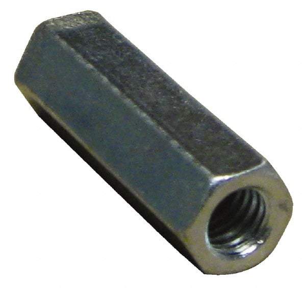 Empire - 3/4-10 Thread, 2-1/4" OAL Steel Standard Coupling Nut - Zinc-Plated Finish - Exact Tool & Supply