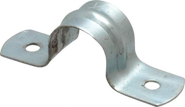 Empire - 1/2 Pipe, Carbon Steel, Galvanized Pipe, Conduit or Tube Strap - 2 Mounting Holes - Exact Tool & Supply