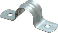 Empire - 1/2 Pipe, Carbon Steel, Galvanized Pipe, Conduit or Tube Strap - 2 Mounting Holes - Exact Tool & Supply