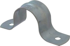 Empire - 3/4 Pipe, Carbon Steel, Galvanized Pipe, Conduit or Tube Strap - 2 Mounting Holes - Exact Tool & Supply