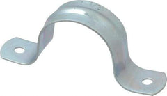Empire - 1-1/2 Pipe, Carbon Steel, Galvanized Pipe, Conduit or Tube Strap - 2 Mounting Holes - Exact Tool & Supply