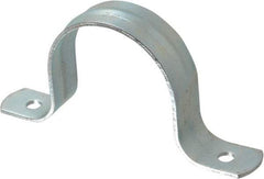 Empire - 2-1/2 Pipe, Carbon Steel, Galvanized Pipe, Conduit or Tube Strap - 2 Mounting Holes - Exact Tool & Supply