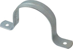 Empire - 3 Pipe, Carbon Steel, Galvanized Pipe, Conduit or Tube Strap - 2 Mounting Holes - Exact Tool & Supply