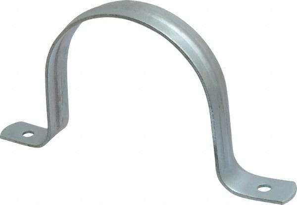 Empire - 4 Pipe, Carbon Steel, Galvanized Pipe, Conduit or Tube Strap - 2 Mounting Holes - Exact Tool & Supply