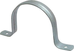 Empire - 4 Pipe, Carbon Steel, Galvanized Pipe, Conduit or Tube Strap - 2 Mounting Holes - Exact Tool & Supply