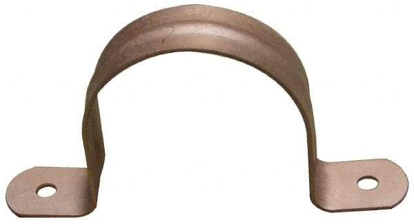 Empire - 2 Pipe, Carbon Steel, Copper Plated Pipe, Conduit or Tube Strap - 2 Mounting Holes - Exact Tool & Supply